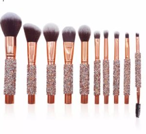 Rose Gold Makeup brush with pouch 