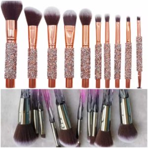 DIAMOND & Rose Gold Makeup Brush set