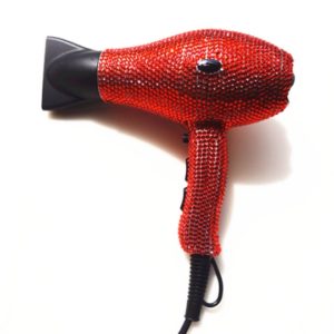 Crystal Studded Hair dryer red