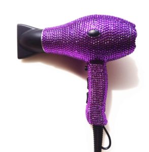 Crystal Studded Hair dryer purple